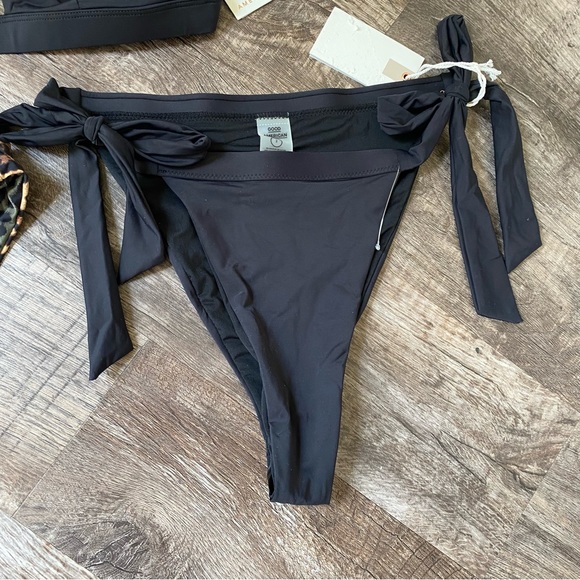 Good American Women Perfect Bikini Triangle - Leopard & Black Bottoms -New W/Tag - Picture 4 of 13